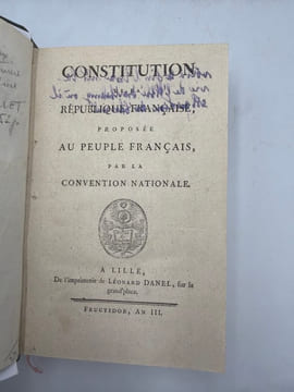 Constitution de la république française. proposée au peuple français, par la Convention nationale. [DIRECTOIRE]. 