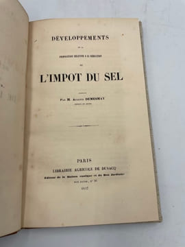 Développements de la proposition relative à la réduction de l'impôt du sel.. DEMESMAY (Philippe-Auguste).