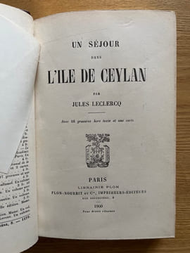 Un séjour dans l'île de Ceylan.. LECLERCQ (Jules).