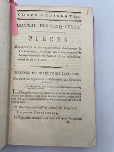 Conseil des Cinq-Cents. Conspiration du 12 Pluviôse an V [31 janvier 1797].