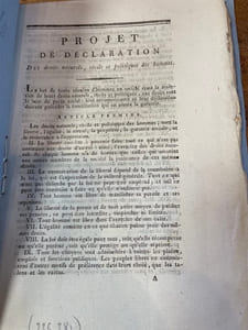 Projet de déclaration des droits naturels, civils et politiques des hommes [- de Constitution française].