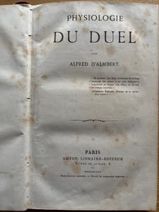 Physiologie du duel.