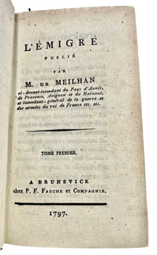 L'Émigré. Publié par M. de Meilhan. SENAC DE MEILHAN (Gabriel).