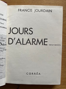 Jours d'alarme. souvenirs