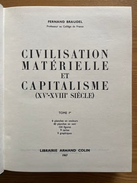 Civilisation matérielle, économie et capitalisme. (XVe-XVIIIe siècle). BRAUDEL (Fernand)