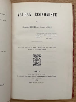 Vauban économiste.. LIESSE (André), MICHEL (Georges).