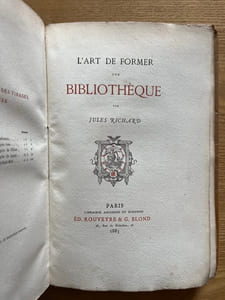 L'Art de former une bibliothèque.