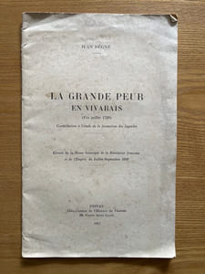 La Grande Peur en Vivarais. (fin juillet 1789). Contribution à l'étude de la formation des légendes