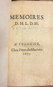 Mémoires D. M. L. D. M. [= Madame la duchesse de Mazarin].