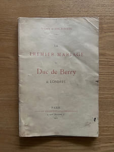 Le Premier mariage du duc de Berry à Londres.