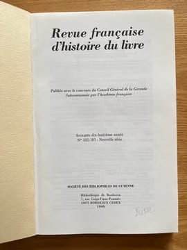 REVUE française d'histoire du livre. Éditer Montesquieu au XVIIIe siècle.. DESGRAVES (Louis, Sous la direction de)