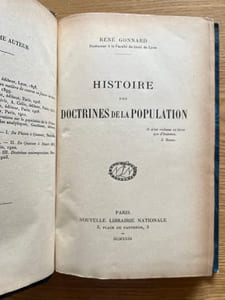 Histoire des doctrines de la population.