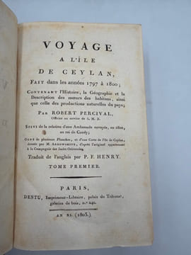 Voyage à l'île de Ceylan. fait dans les années 1797 à 1800, contenant l'histoire, la géographie et la description des mœurs des habitans, ainsi que ...