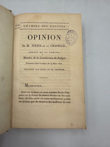 Chambre des députés. Sessions 1815, 1816, 1817. Opinions.