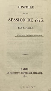 Histoire de la Session de 1816.