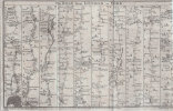 Ensemble 5 planches gravées 20 x 30 cm, pliées par trois, donnant les itinéraires de Londres à diverses villes.. 