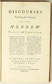 Discourses touching the antiquity of the hebrew. Tongue and character