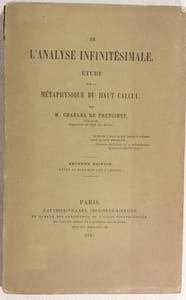 De l'analyse infinitésimale. Etude sur la métaphysique du haut calcul