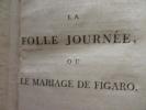La  Folle  Journée  ou  Le  Mariage  de  Figaro.  Comédie en Cinq Actes, en Prose.. M.      de     BEAUMARCHAIS