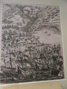 Gravure. Le Siège de La Rochelle.Sous le ministère du Cardinal de Richelieu.