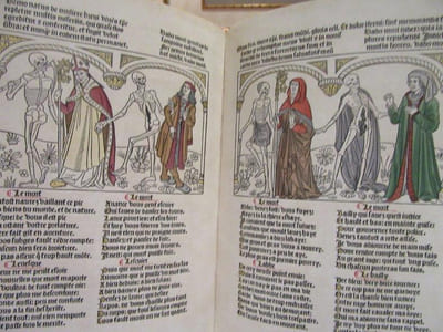 La Danse Macabre des Femmes suivie de la danse nouvelle des Hommes augmentée du Dit des trois morts et des trois vifs,du Débat d'un corps et d'une àme,et de la Complainte d'une àme damnée. 2 vols.