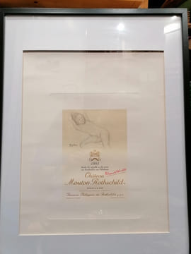 LITHOGRAPHIE ORIGINALE DE BALTHUS POUR CHATEAU MOUTON ROTHSCHILD. Balthus