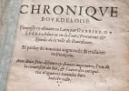 CHRONIQUE BOURDELOISE. Gabriel de Lurbe.