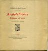 Anatole France. Politique et poète (à propos d'un jubilé). . MAURRAS (Charles).  