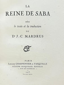 La Reine de Saba.