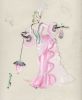 "Cocotte en robe rose - 1880". . 