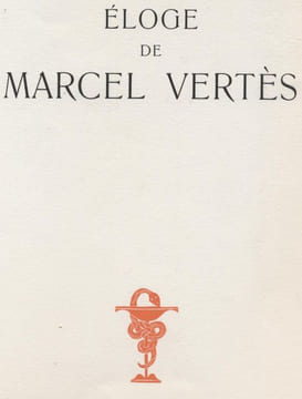Eloge de Marcel VERTES. . HUYSMANS (Georges).  VERTES (Marcel).