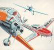 "Le petit aviateur - La Séance de vol". Gouache en couleurs, 1971, 20 x 22 cm. . 
