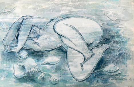 "Nu aux coquillages". .  CLOUZOT (Marianne).