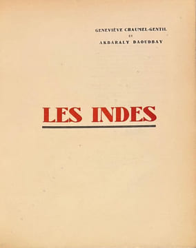 Les Indes. . CHAUMEL-GENTIL (Geneviève), DAOUDBAY (Akbaraly). URBAIN-FAUREC.