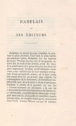 Rabelais et ses éditeurs.  par RABELAIS-CHEVALIER (Emile).   - Image 3