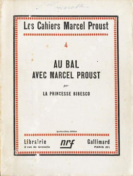 Au Bal avec Marcel Proust.. PROUST (Marcel), BIBESCO (Princesse).