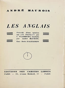 Les Anglais.. MAUROIS (André), WASHBURN (Claude C.). ALEXEIEFF (Alexandre).