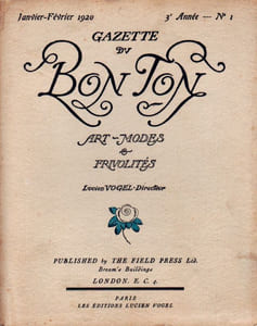 N°1 Janvier-Février-1920, 3ème année. La Gazette du Bon Ton. Art, Modes et Frivolités. Revue Mensuelle.