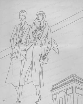 "Promenade devant l'Arc de Triomphe".. BENIGNI (Léon).