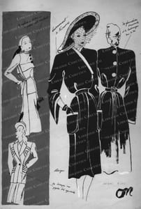 Jeanne Lanvin, Jacques Fath - Modèles de manteaux.