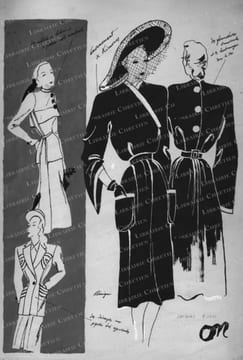 Jeanne Lanvin, Jacques Fath - Modèles de manteaux.. BENIGNI (Léon).