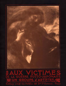 Aux Victimes de la guerre russo-japonaise. Un groupe d'artistes. "La Guerre" par Anatole France ; "L'Epée" par Sully Prudhomme ; "Le Génie Russe" par Georges Renard ; "Le Génie Japonais" par Gustave Geffroy ; "Patrie" par Jules Renard ; "Humanité-Fraternité" par Gabriel Séailles.