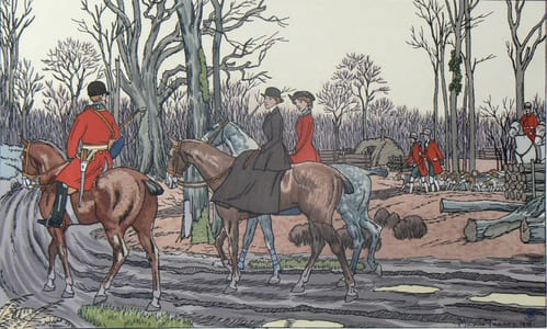 "Veneurs au bois". 