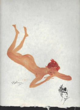 "Femme allongée et rêveuse". . DOMERGUE (Jean-Gabriel).
