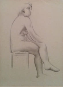 "Nu assis à la chaise".