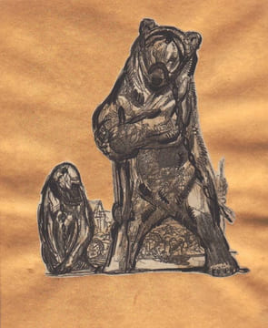 "Ours brun avec muselière - Poèmes barbares". LECONTE DE LISLE. JOUVE (Paul). 