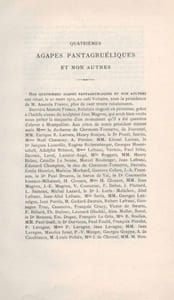 Quatrièmes agapes pantagruéliques et non autres.