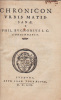 Chronicon Urbis Matissanae Philibert Bugnonius I. C. Concinnavit.  . BUGNYON (Philibert), FUSTAILLIER (Jean).