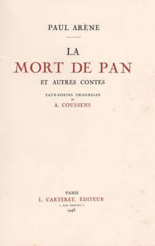 La Mort de Pan et autres contes.. ARENE (Paul). COUSSENS (A.).