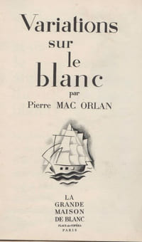 Sous le signe du blanc. Variations sur le blanc.